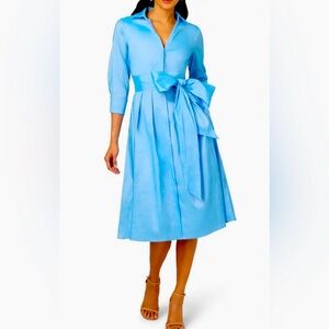 Adrianna Papell Women's Taffeta Shirt Dress Bluebell Blue NWT Size 12